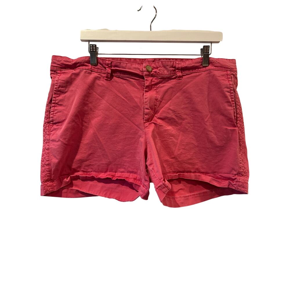 Gap Outlet Khakis Girlfriend Embroidered 5 Inch Shorts in Palm Springs Pink, 16